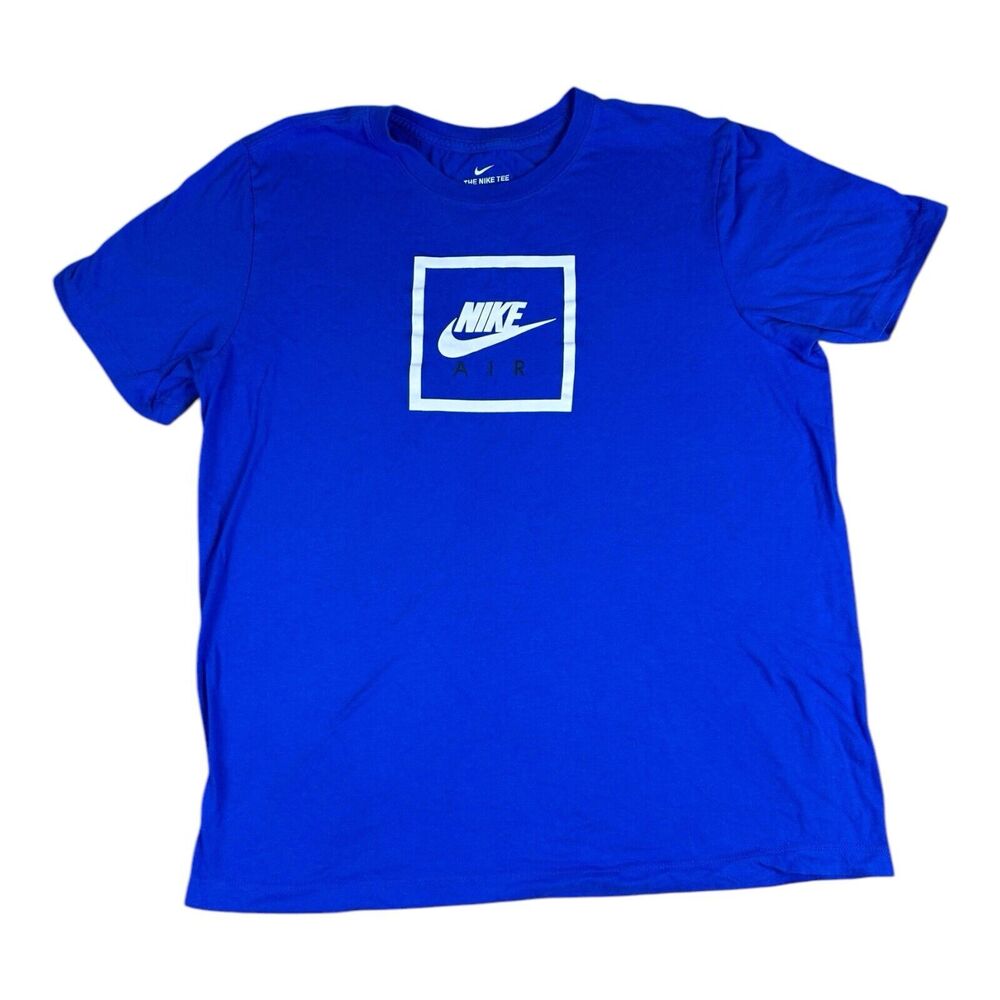 Nike Air Basketball Center Swoosh Shirt Size Large Blue Gym Work Out